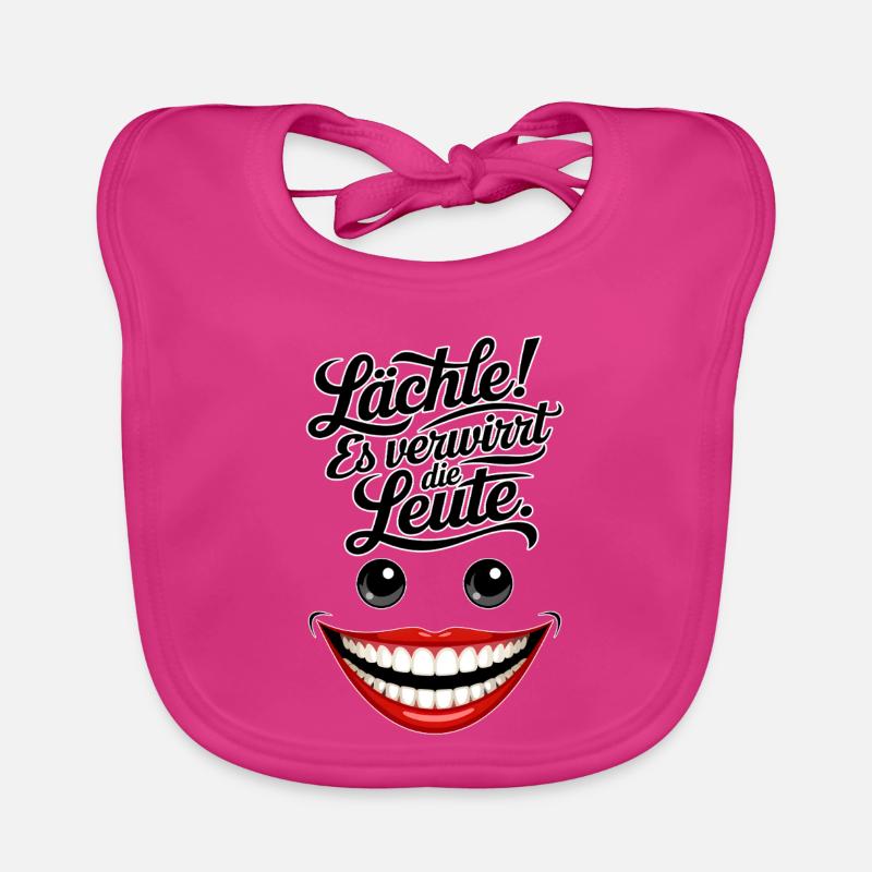 Toujours souriant - Bavoir bio Bébé - fuchsia