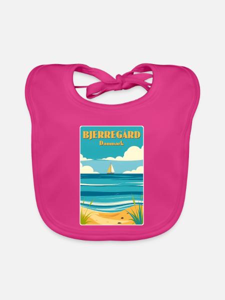 Bjerregard Dänemark - Baby Bio-Lätzchen - Fuchsia - Vorne