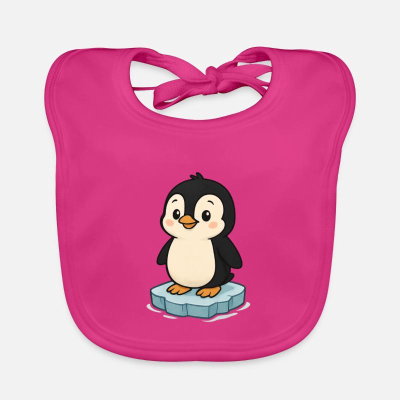 Pingouin mignon sur bloc de glace Bavoir bio Bébé