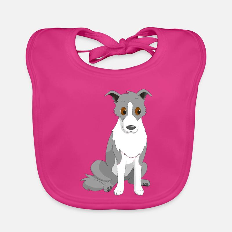 Border Collie Œil latéral Bavoir bio Bébé