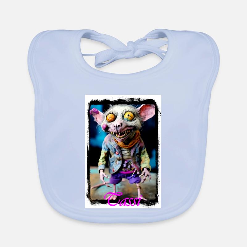 Furchtlose Mäuse-Charakterillustration Punk Puppe Baby Bio-Lätzchen