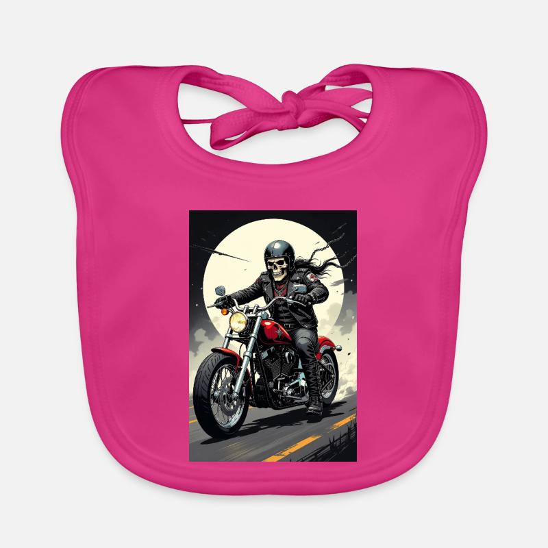Chopper_Biker_Artwork_Collection_R05 - Baby Bio-Lätzchen - Fuchsia