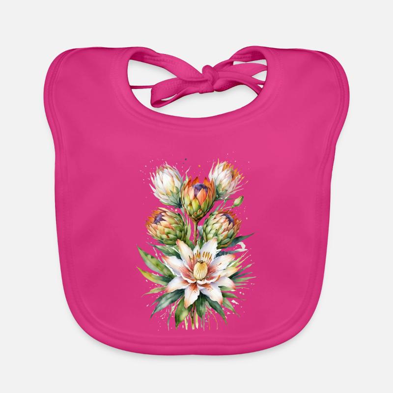 Protea Bloom Aquarelle Bavoir bio Bébé