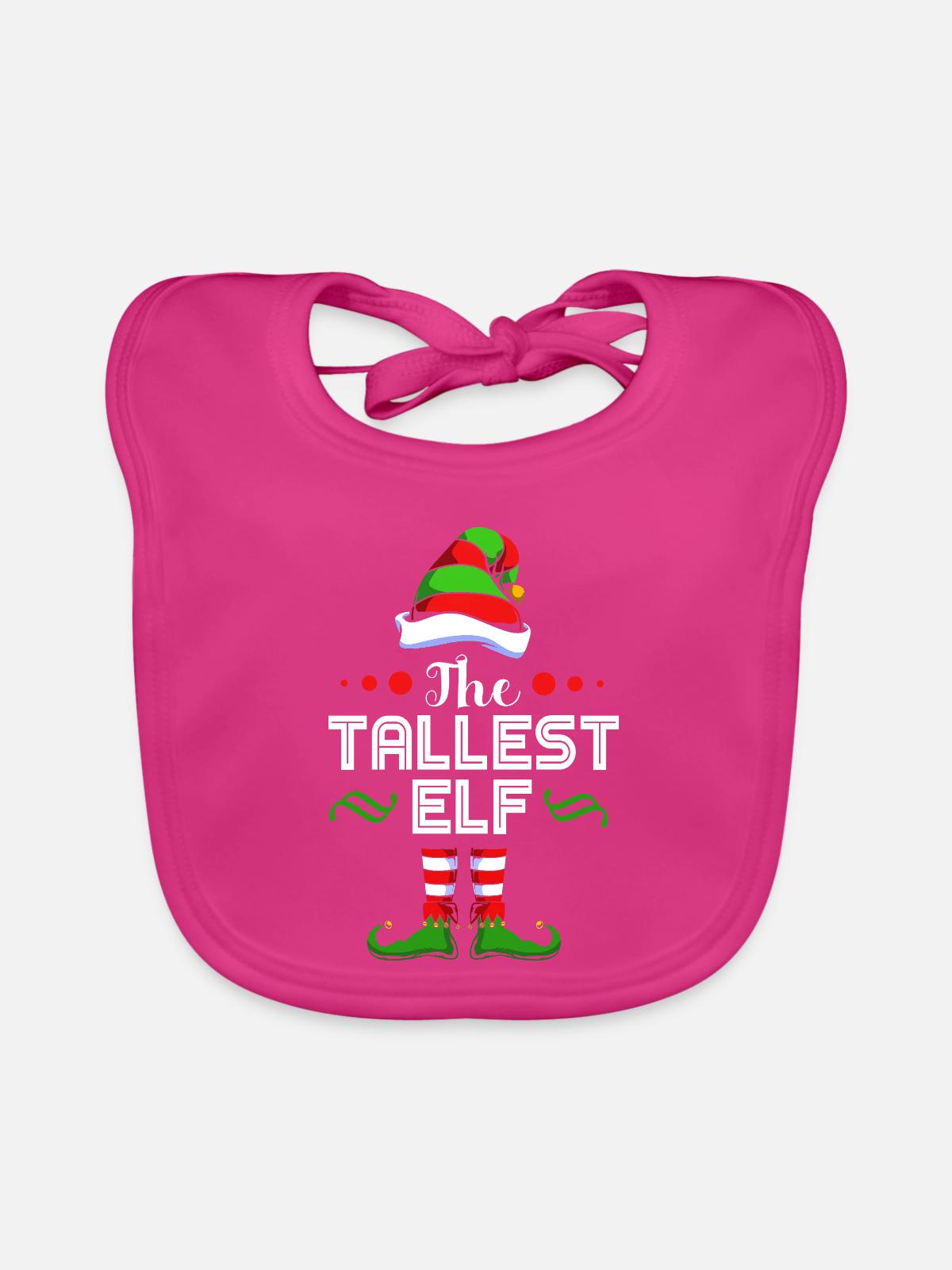 Elfe Elf Weihnachtsgeschenk - Baby Bio-Lätzchen - Fuchsia - Vorne