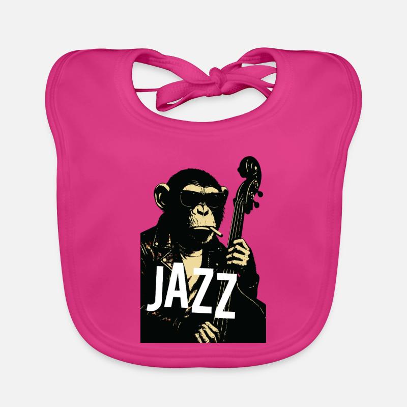 Jazz Monkey Noir Tee Bavoir bio Bébé