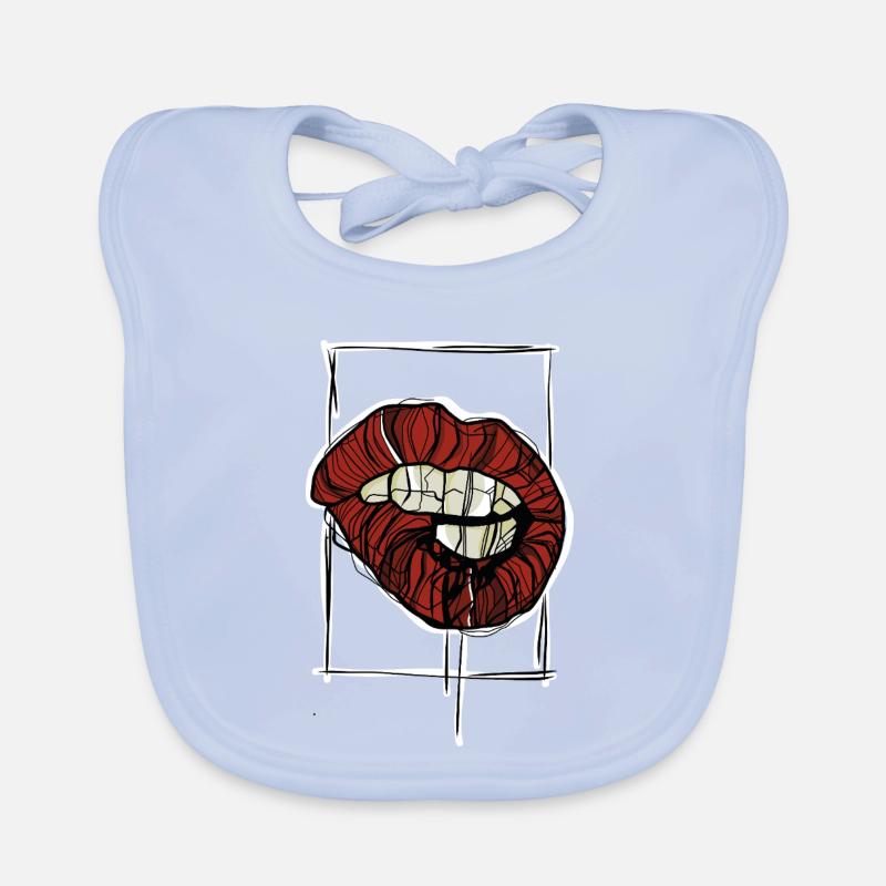 Croquis graphique graphique de Red Lips Bavoir bio Bébé