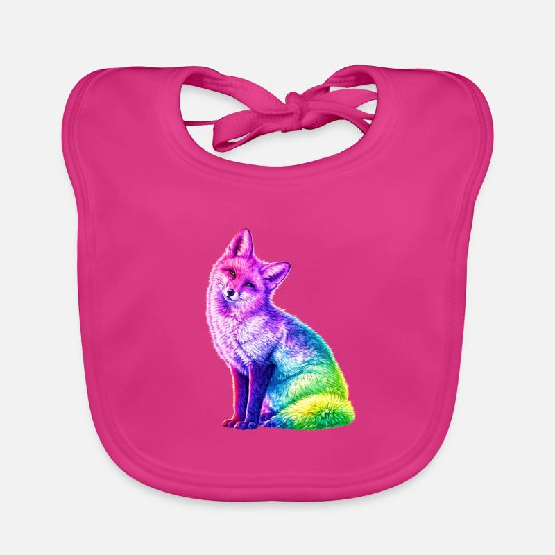 Regenbogenfuchs Farbkunst Baby Bio-Lätzchen