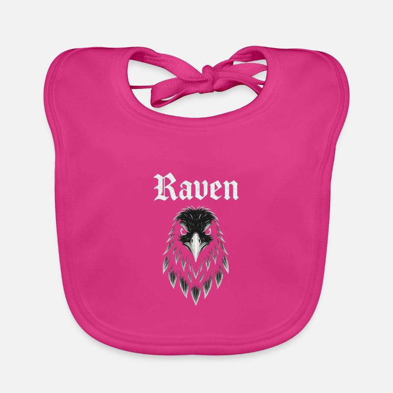 Raven Gothic Kopf Illustration Geschenkidee Baby Bio-Lätzchen