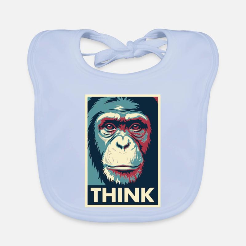 Affiche pop art Monkey Thinking Bavoir bio Bébé