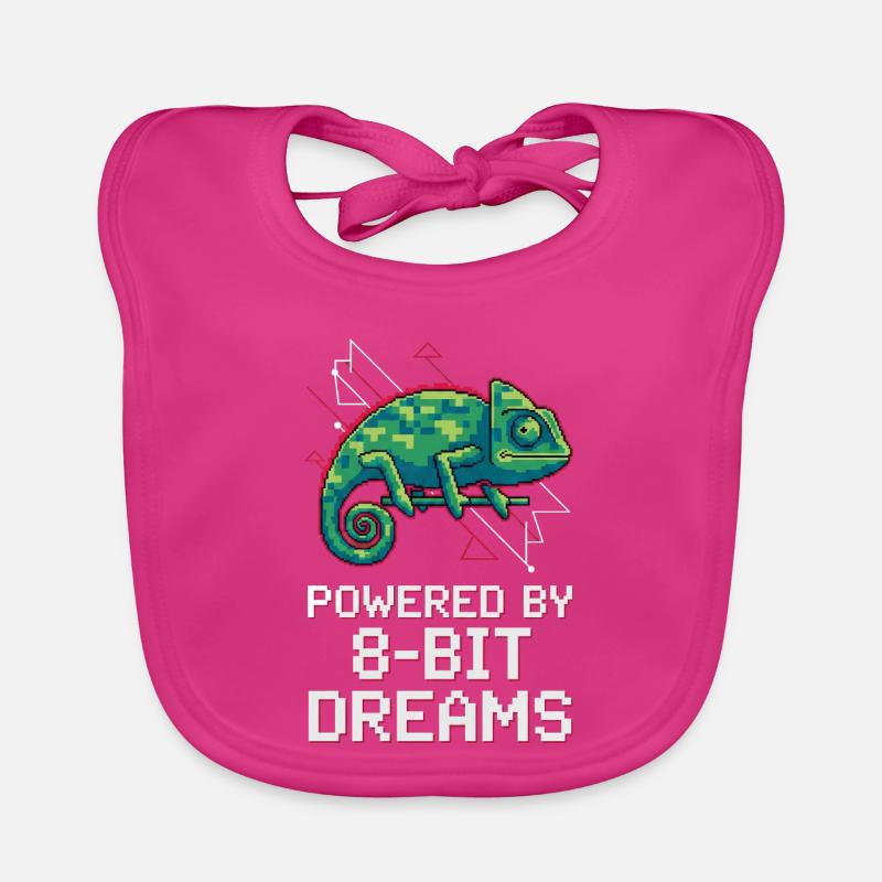Powered 8-Bit Dreams – Pixel Chamäleon Baby Bio-Lätzchen