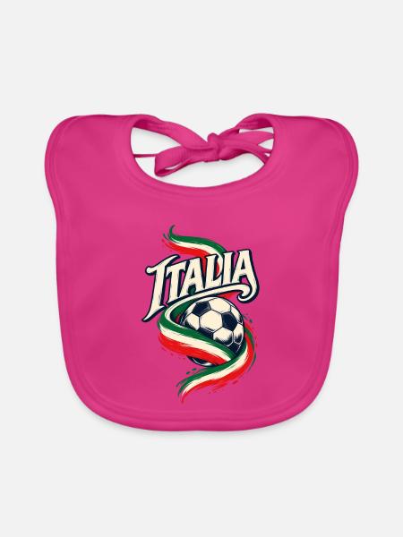 Italien Fußball - Baby Bio-Lätzchen - Fuchsia