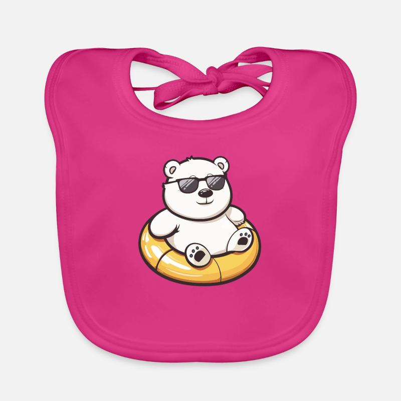Polar Bear Comic Cool Organic Baby Bibs