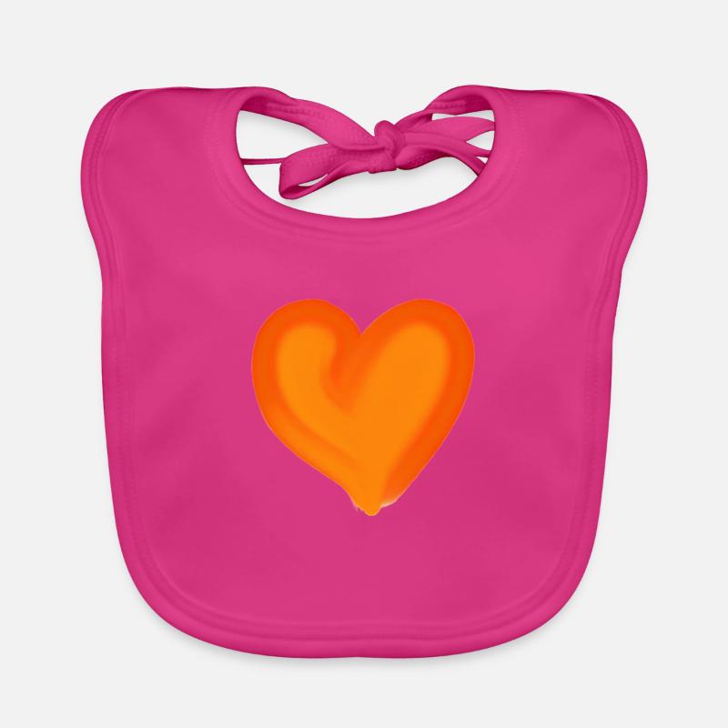 Herz orange Geschenkidee Baby Bio-Lätzchen