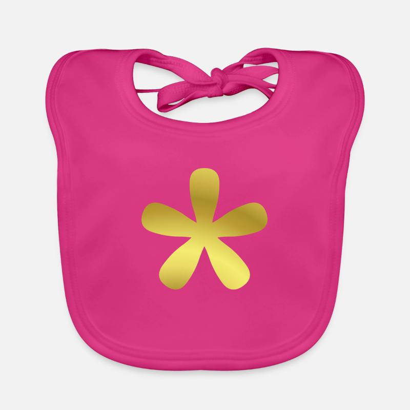 Idée cadeau astérisque fleur d’or astérisque or Bavoir bio Bébé
