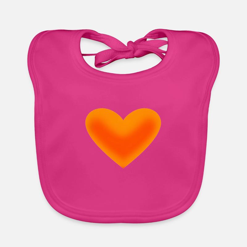Herz orange Geschenkidee Baby Bio-Lätzchen