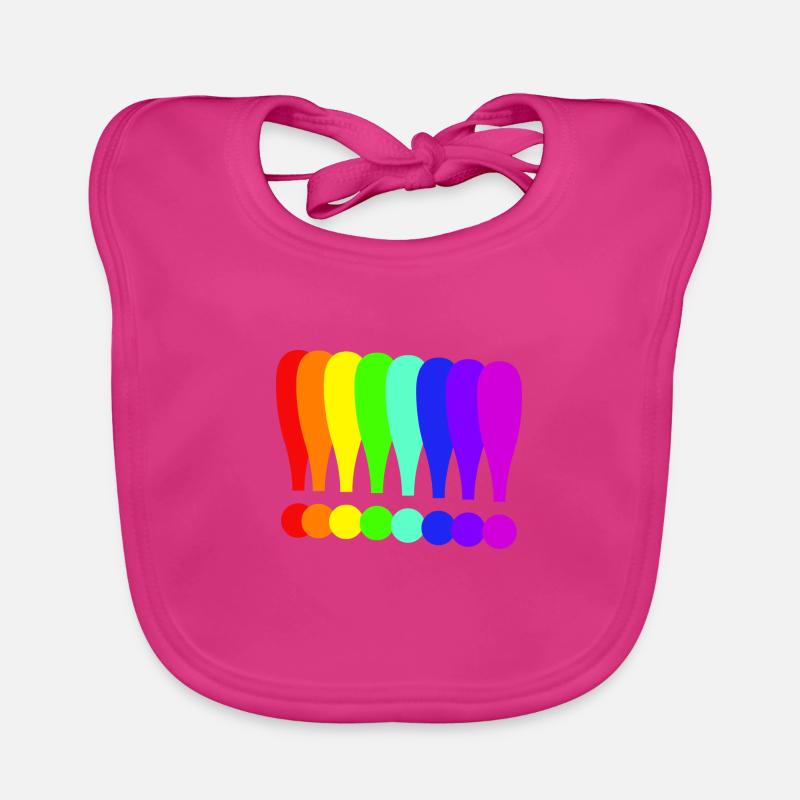 Ausrufezeichen bunt Geschenkidee Regenbogenfarben Baby Bio-Lätzchen