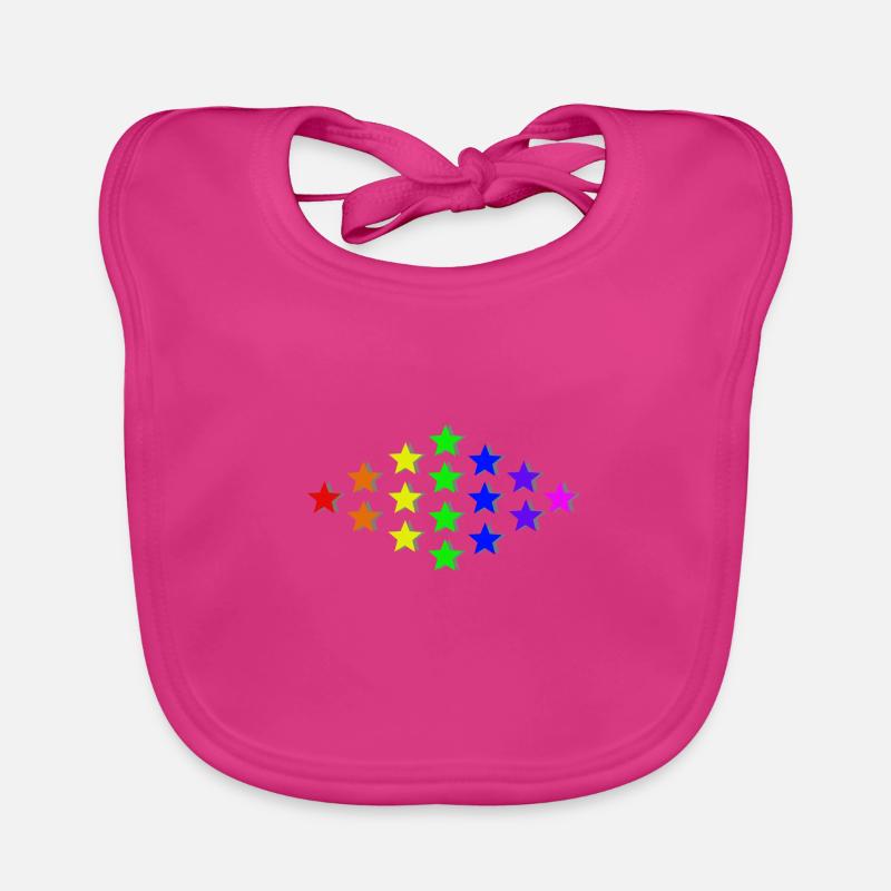 Sterne Regenbogen Geschenkidee bunt Baby Bio-Lätzchen