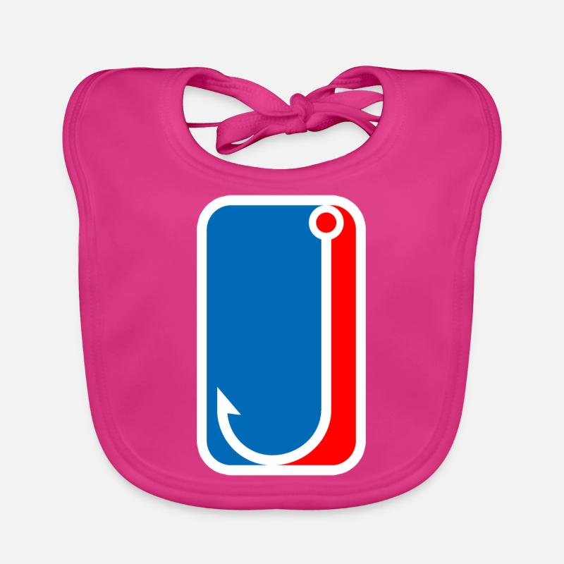 hameçon de pêche logo de pêche - Bavoir bio Bébé - fuchsia