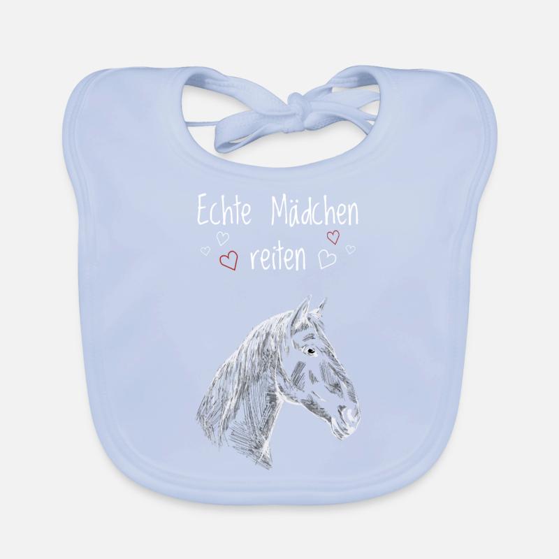Echte Mädchen reiten. Pferd Pferdemädchen Baby Bio-Lätzchen