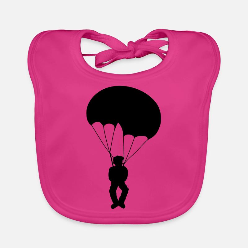 Silhouette Skydiver Design Organic Baby Bibs