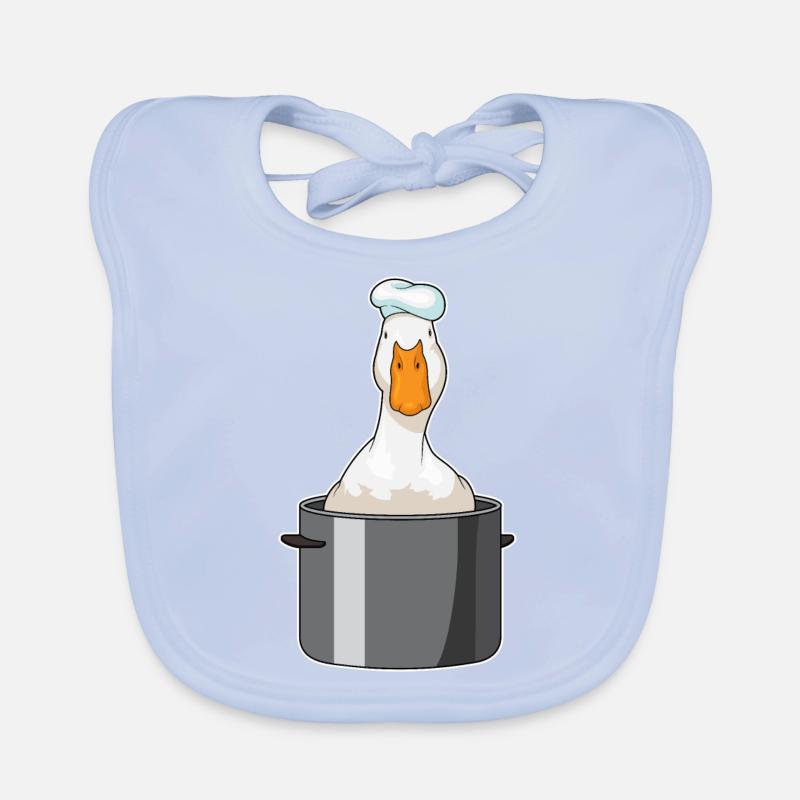 Duck Cooking Pot Chef's Hat Organic Baby Bibs