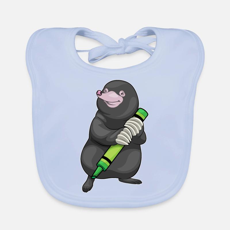 Maulwurf Schüler Buntstift Schule Baby Bio-Lätzchen