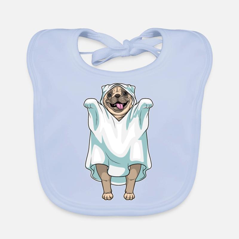 Mops Halloween Geist Baby Bio-Lätzchen