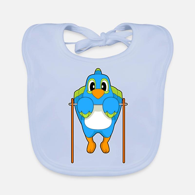 Parrot Bodybuilder Pull-ups Organic Baby Bibs