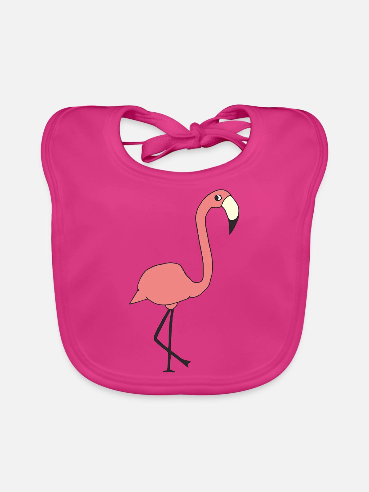 Flamant - Bavoir bio Bébé - fuchsia - Devant