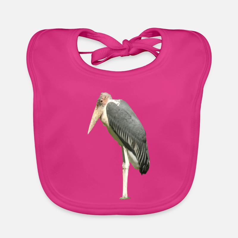 cigogne - Bavoir bio Bébé - fuchsia