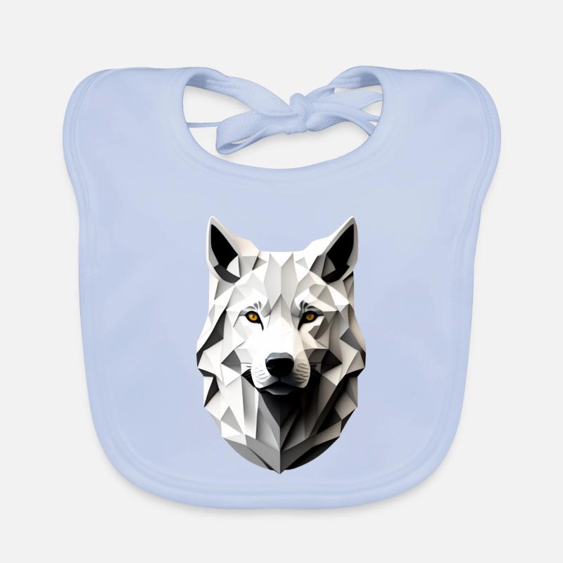 Tête du Loup Blanc Bavoir bio Bébé