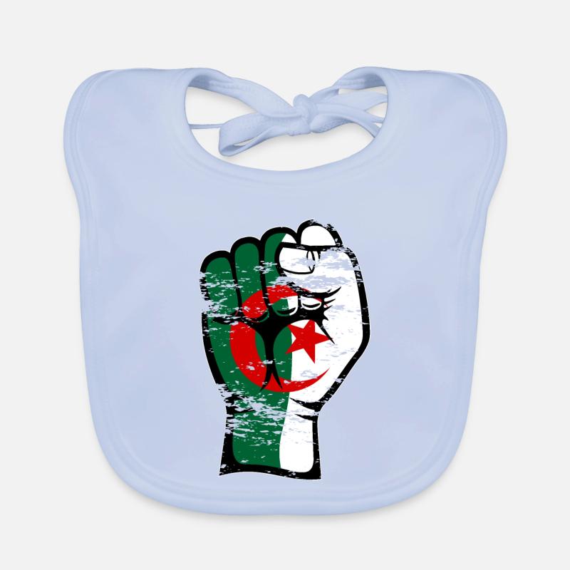 Algerien Flagge Faust Hand Symbol used Baby Bio-Lätzchen