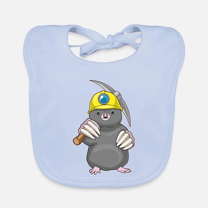 Mineur de taupe Pioche Exploitation minière Bavoir bio Bébé