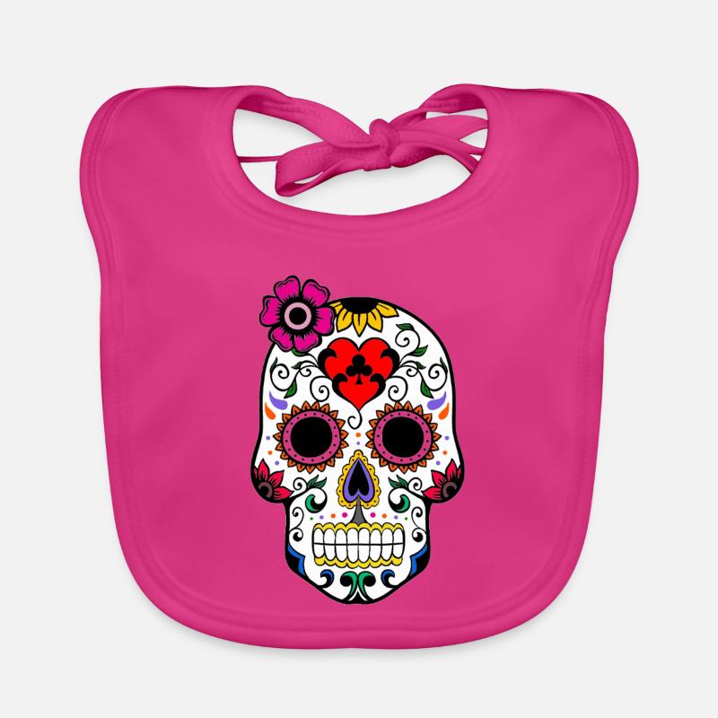 Sugar skull Halloween Organic Baby Bibs