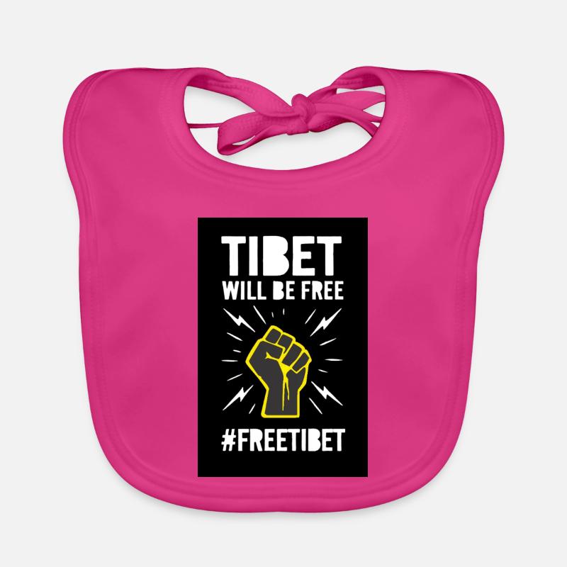 Le Tibet sera libre. Conception de protestation. Bavoir bio Bébé