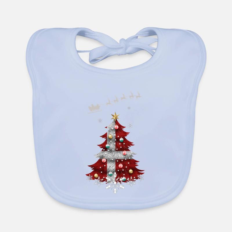 Christmas tree with Denmark flag Organic Baby Bibs
