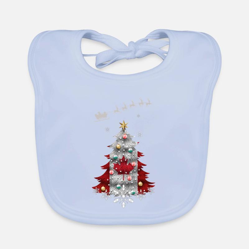 Christmas tree with Canada flag Organic Baby Bibs