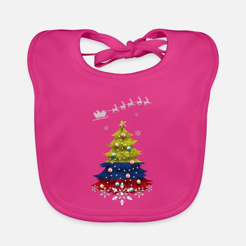 Weihnachtsbaum mit Kolumbien-Flagge Baby Bio-Lätzchen
