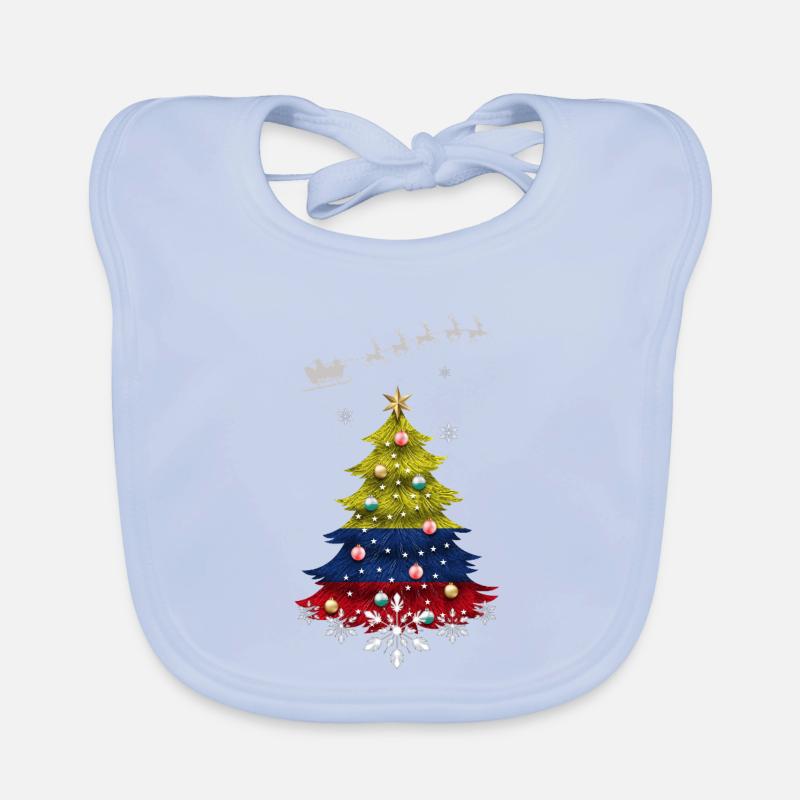 Christmas tree with Colombia flag Organic Baby Bibs