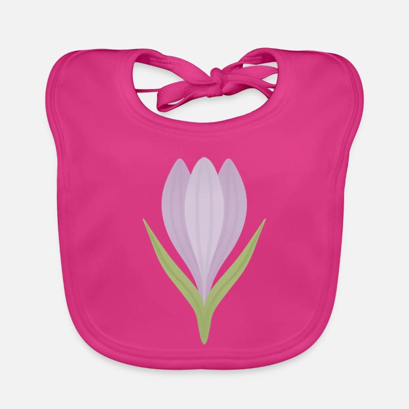 Lilac Crocus Bloom Illustration Baby Bio-Lätzchen