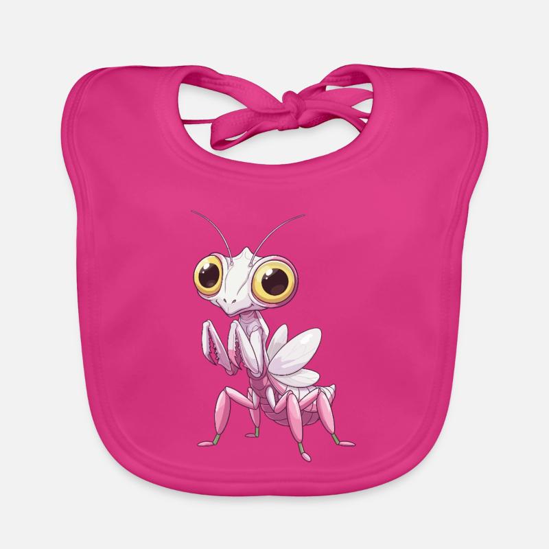 Cute orchid mantis with big eyes Organic Baby Bibs