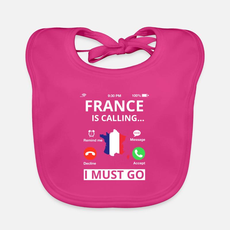 Drapeau français Le drapeau français appelle - Bavoir bio Bébé - fuchsia
