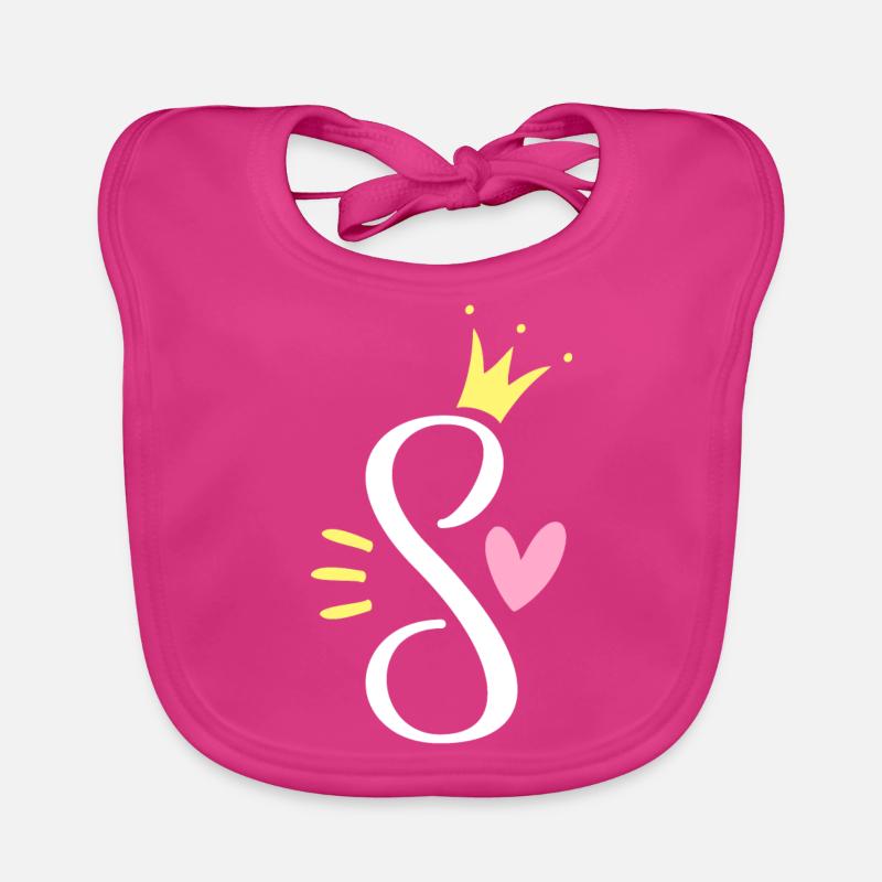 Letter S Initial Letter Crown Organic Baby Bibs