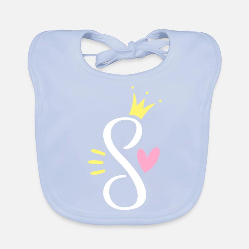 Buchstabe S Anfangsbuchstabe Krone Baby Bio-Lätzchen