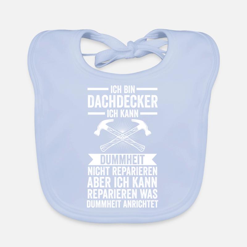 Dachdecker Beruf Dachdeckermeister Geschenk Baby Bio-Lätzchen