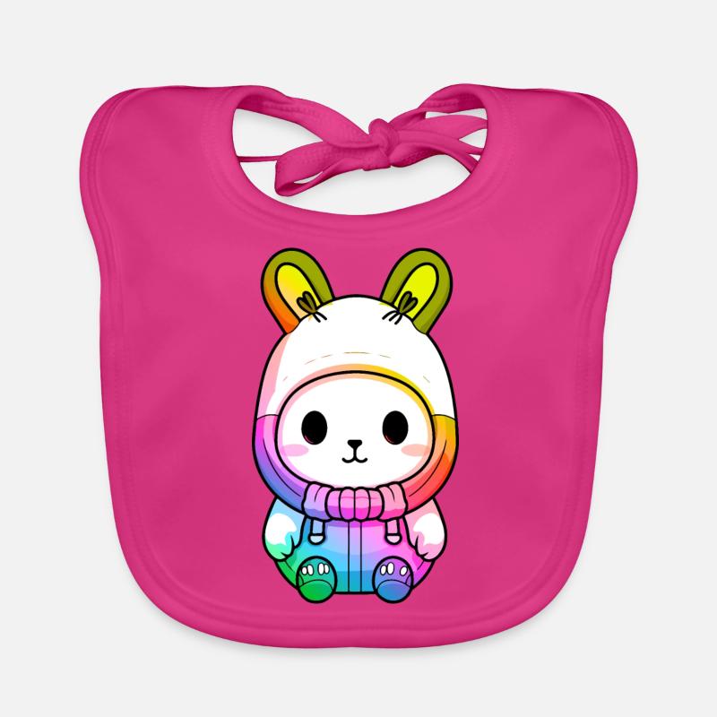 Hase Winter Tier Bunt Comic Baby Bio-Lätzchen