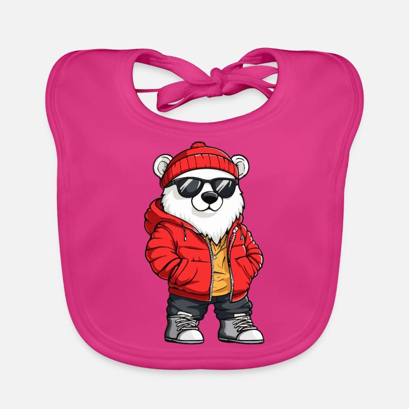 Polar Bear Cool Comic Organic Baby Bibs