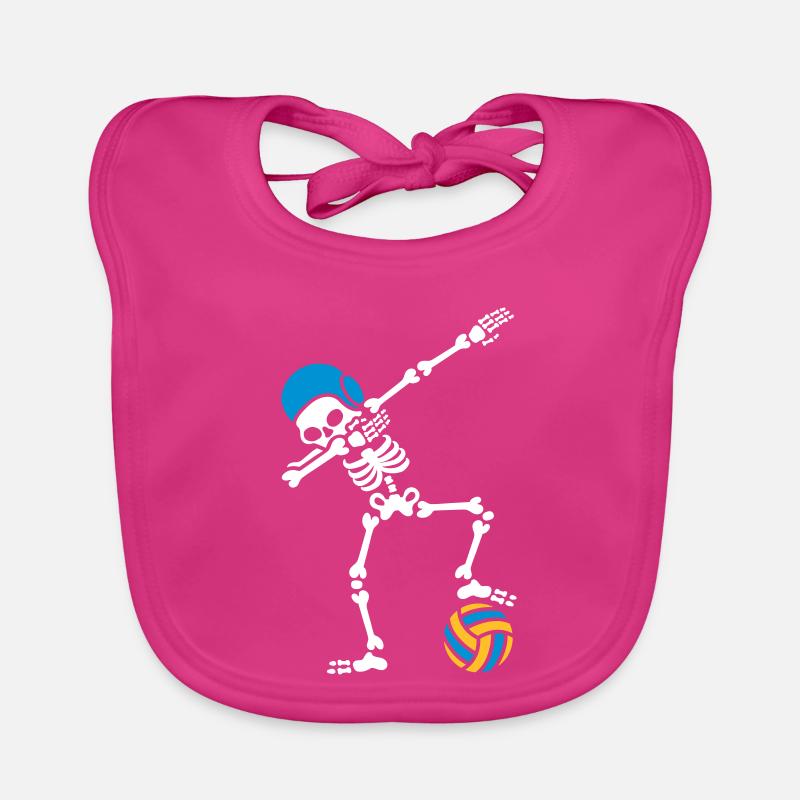 DAB DABBING skeleton Water polo Halloween Organic Baby Bibs