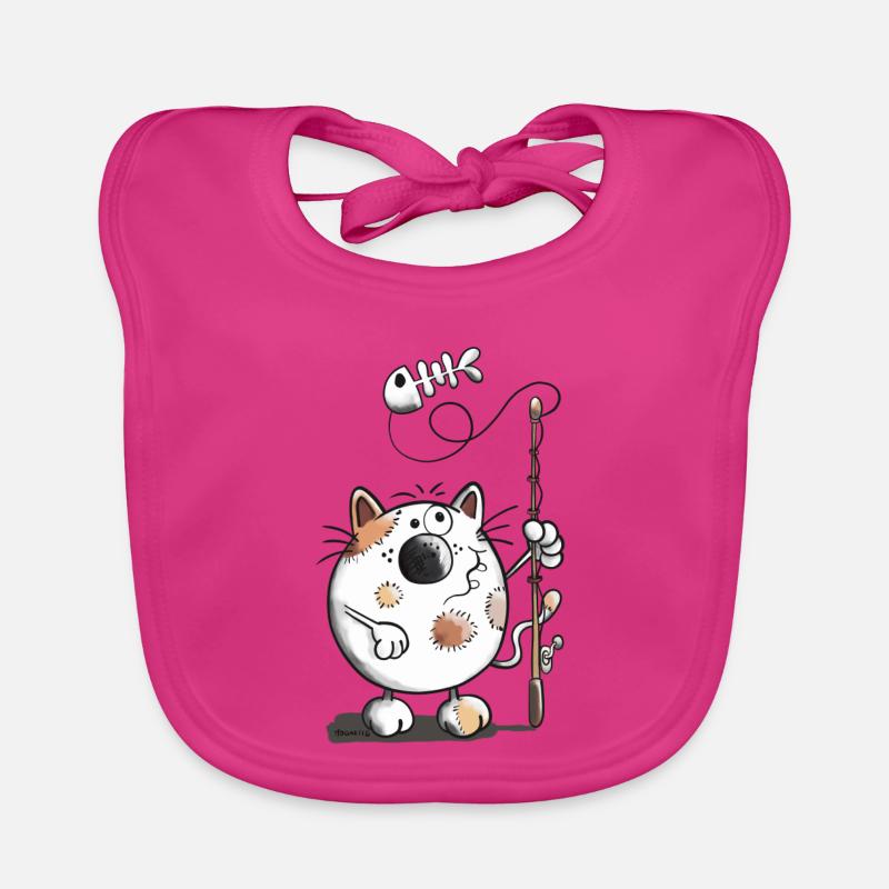 Mignon Chat et poisson Bavoir bio Bébé