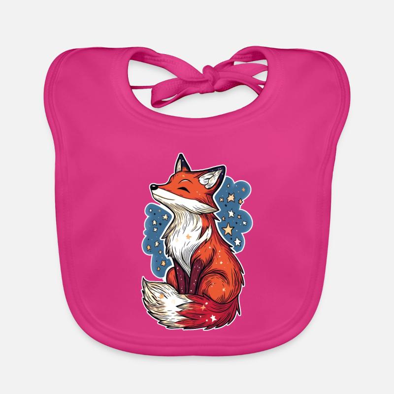Fox and starry sky Organic Baby Bibs